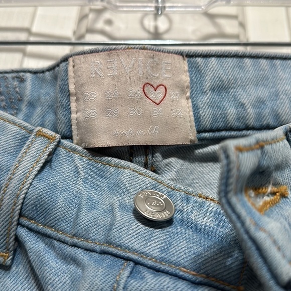 Revice Women’s Two Tone Ex Boyfriend Button Fly Jeans Super High Rise Size 26 - Picture 6 of 11